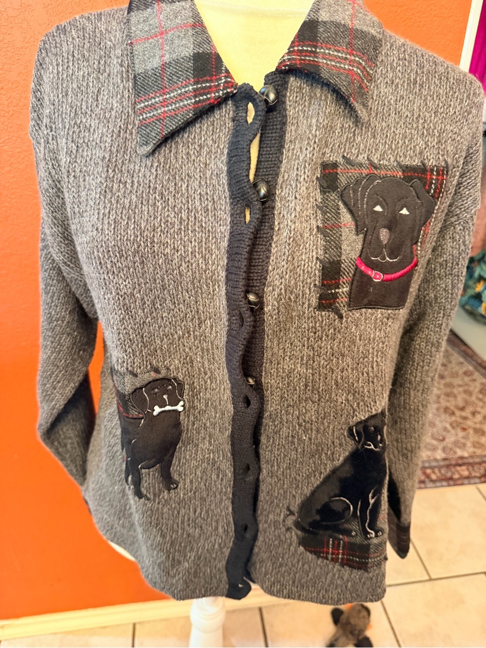 Timberlea Dog Cardigan – Ramie/Cotton Knit size M